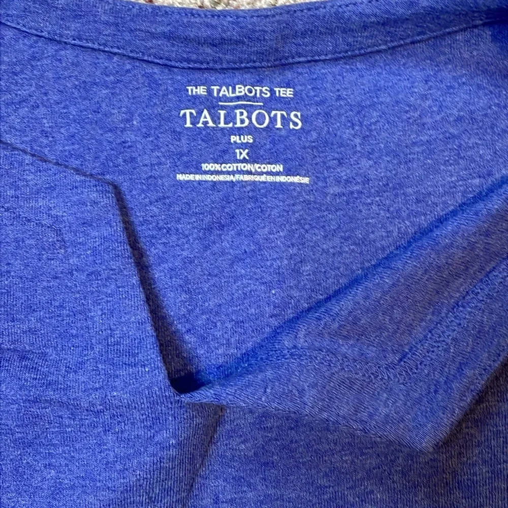Talbots The Talbots‎ Tee Blue Short Sleeve Top Plus Size 1X - Picture 2 of 4